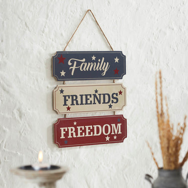 Family Friends Freedom MDF Wall Hanging 12x12 VHC Brands